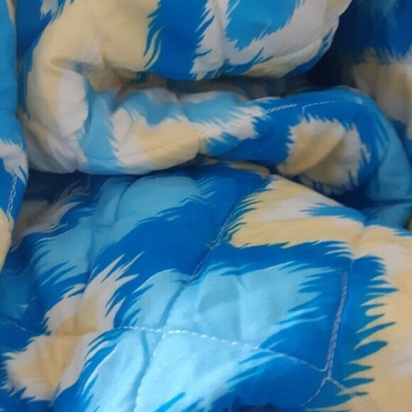 VTG color burst quilted blanket coverlet bedspread beachy silky feel Dbl Full - Picture 2 of 9